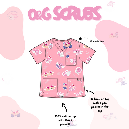 O&G Organ Scrub Top