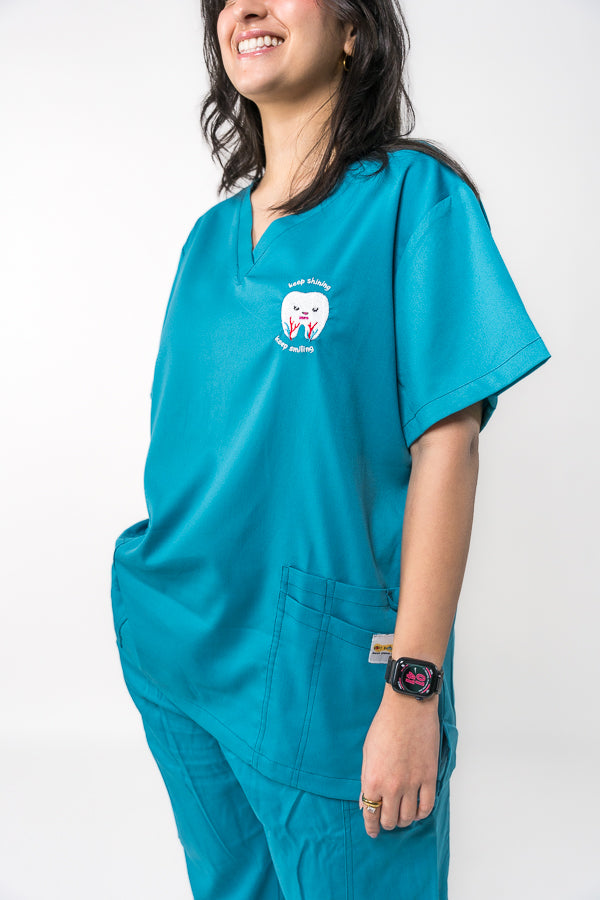 "Keep Smiling" Scrub Top