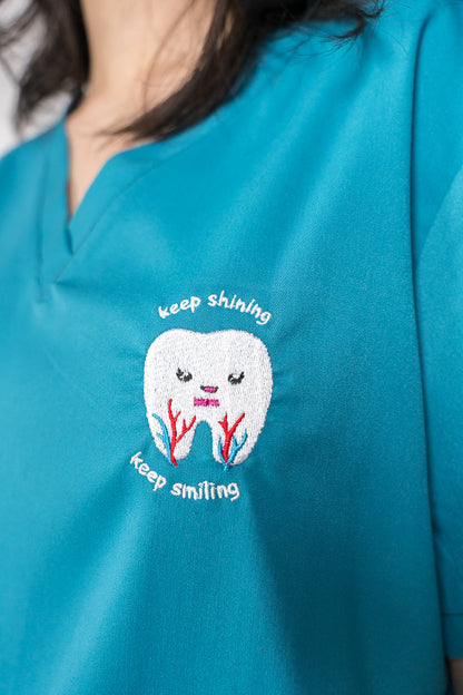 "Keep Smiling" Scrub Top