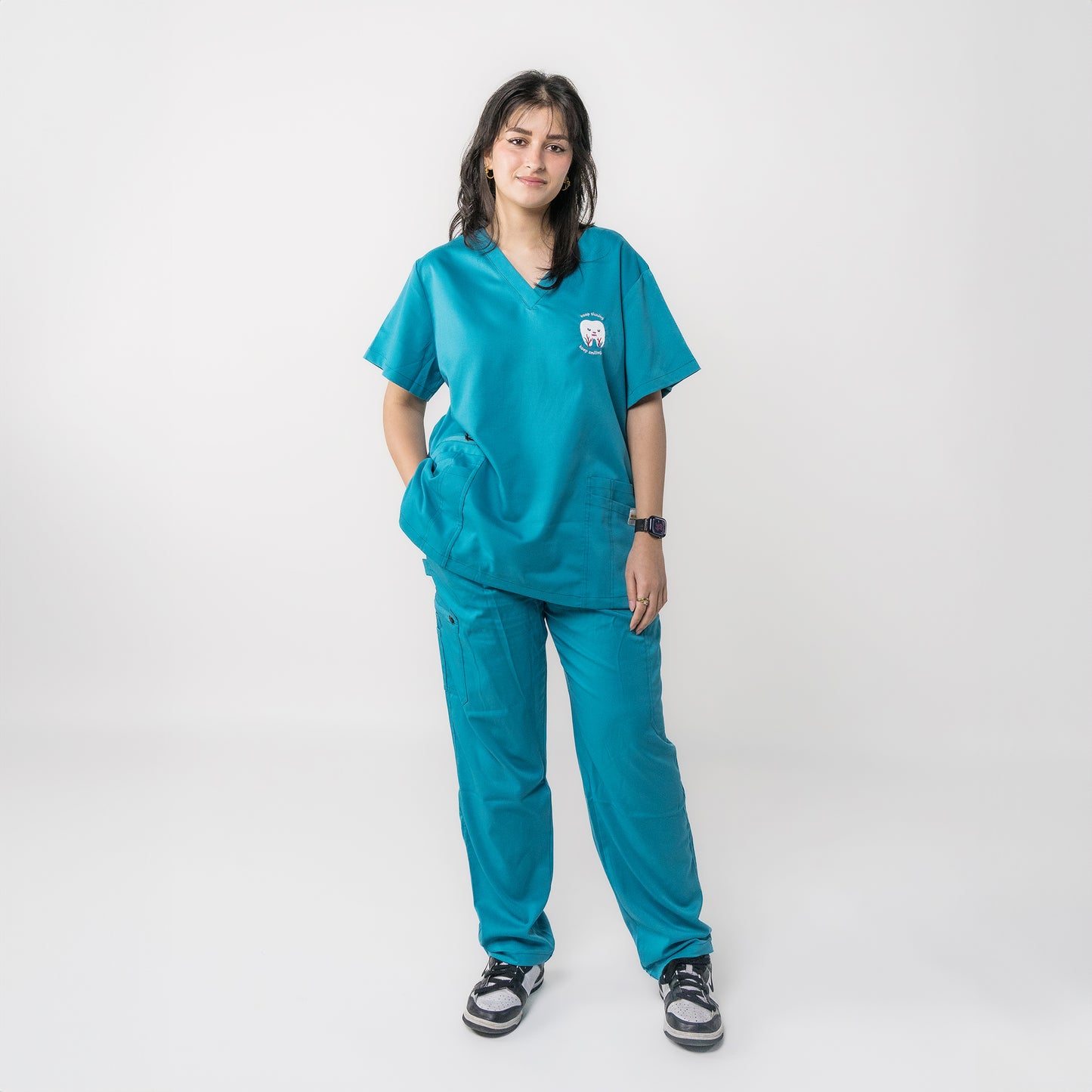 "Keep Smiling" Scrub Top